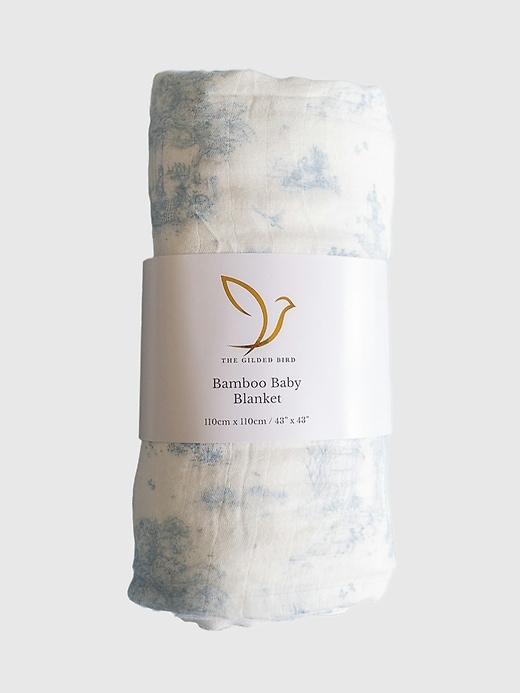 Image number 1 showing, The Gilded Bird Spring Toile Bamboo Baby Blanket