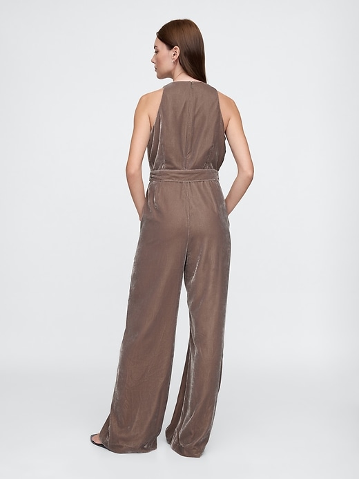 Image number 2 showing, Recycled Velvet V-Neck Jumpsuit