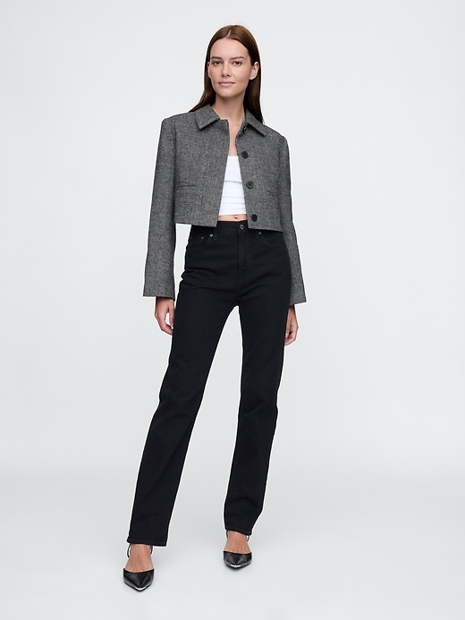 Image number 3 showing, Cropped Herringbone Jacket