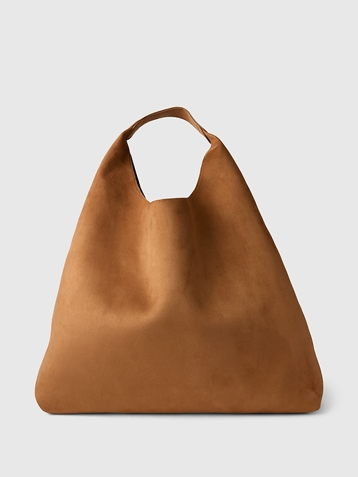 Image number 1 showing, Vegan Suede Slouchy Tote Bag