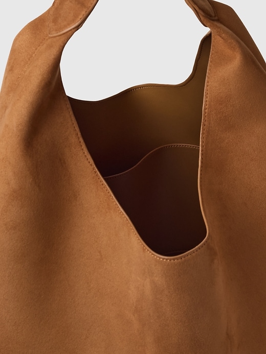 Image number 3 showing, Vegan Suede Slouchy Tote Bag