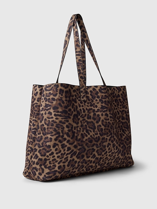 Image number 2 showing, Leopard Vegan Suede Tote Bag