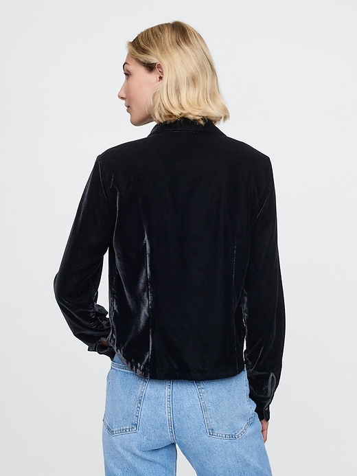 Image number 2 showing, Cropped Velvet Shirt