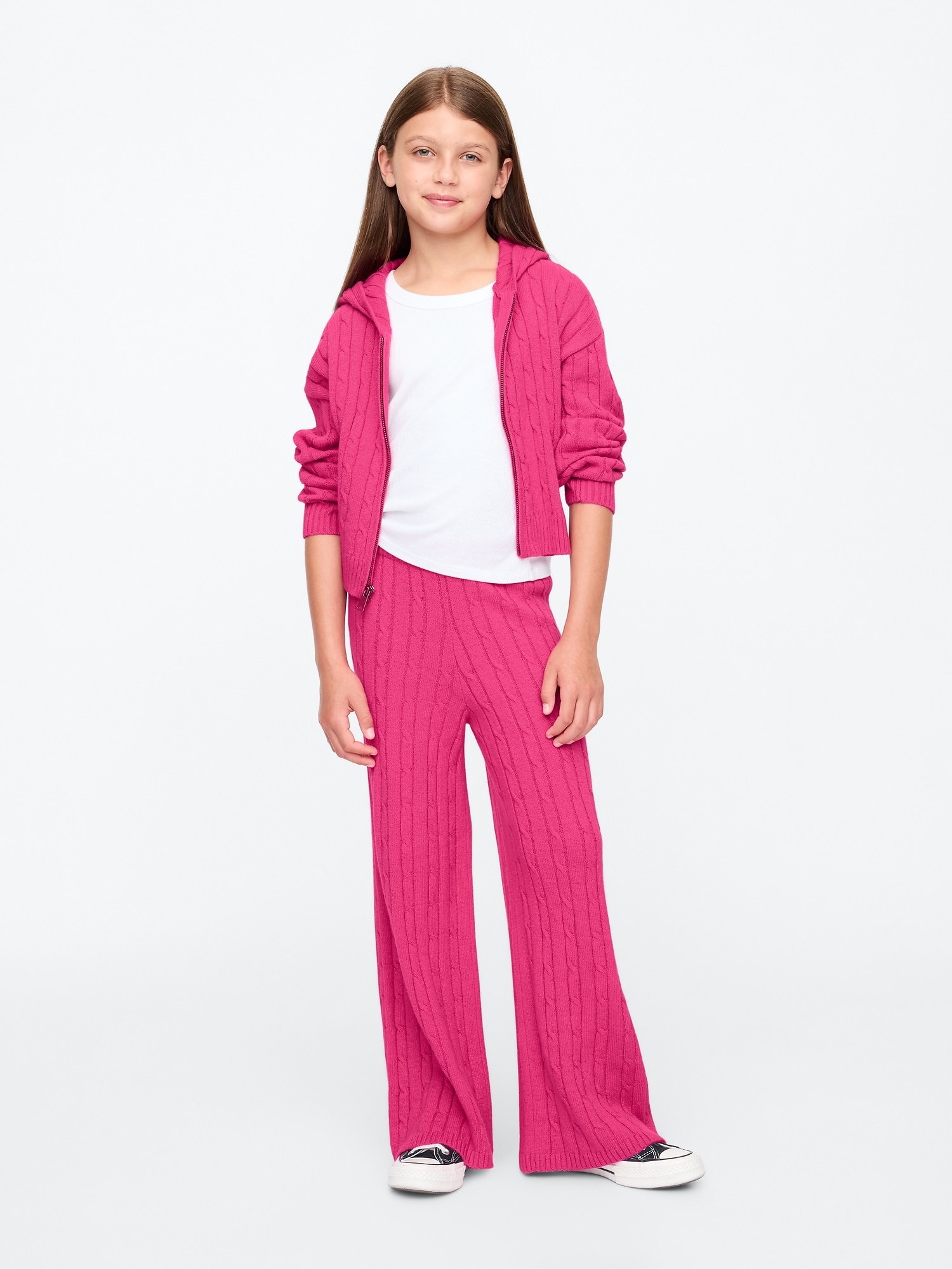 Kids CashSoft Cable-Knit Sweater Pants