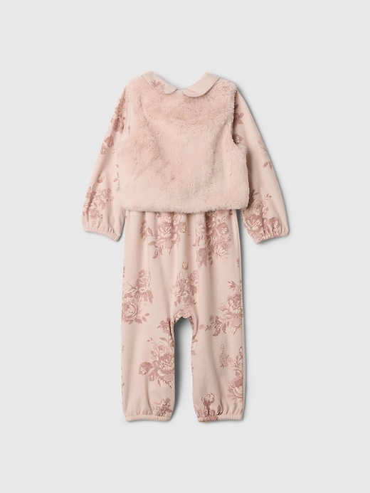 Image number 2 showing, Baby Faux Fur Vest Outfit Set