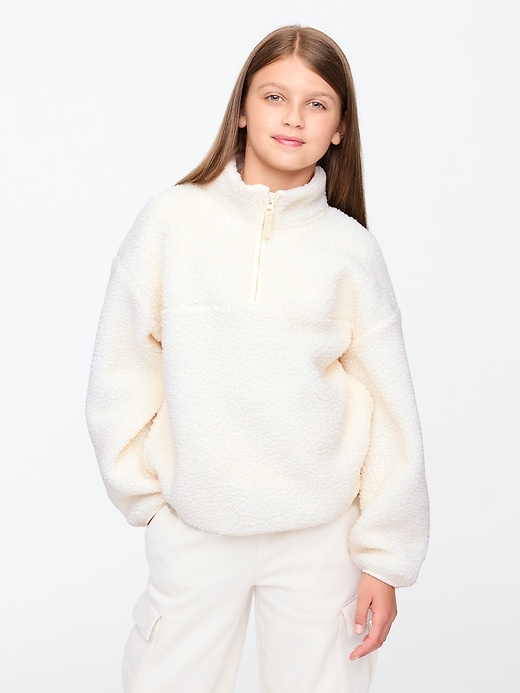 Image number 1 showing, Kids Sherpa Half-Zip Pullover