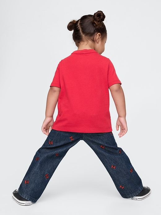 Image number 2 showing, Gap × Disney Baby Minnie Mouse Embroidered Stride Jeans