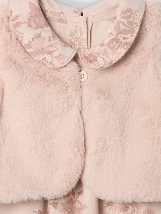 Image number 3 showing, Baby Faux Fur Vest Outfit Set