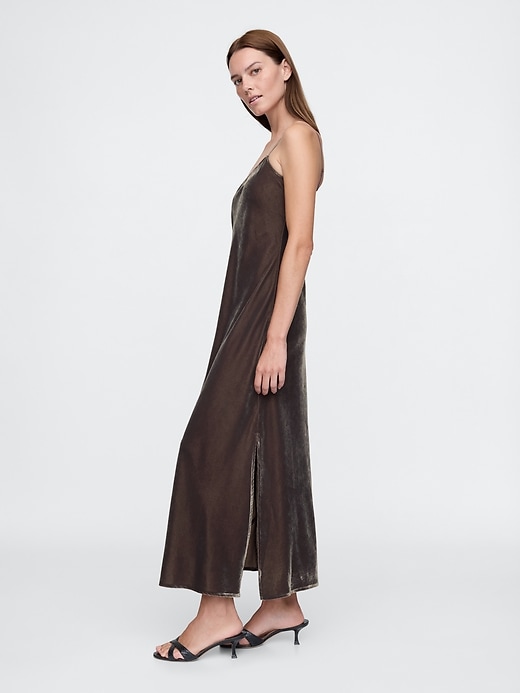 Image number 3 showing, Recycled Velvet Maxi Slip Dress