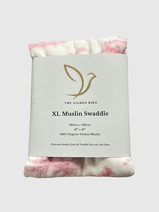 Image number 1 showing, The Gilded Bird Spring Toile Organic Cotton Muslin Swaddle