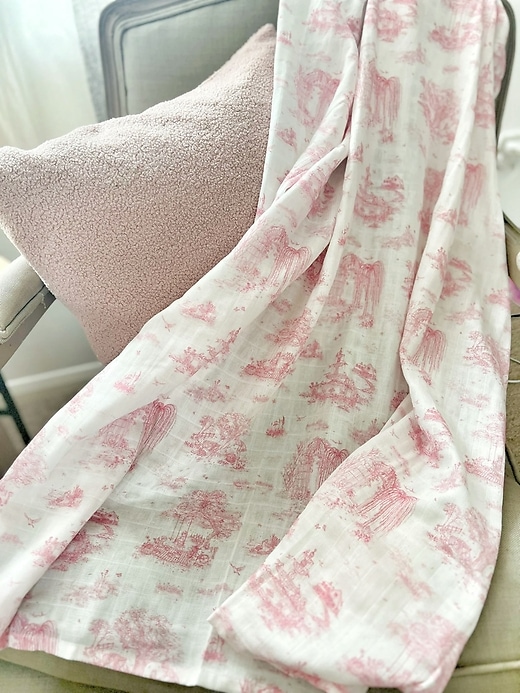 Image number 2 showing, The Gilded Bird Spring Toile Organic Cotton Muslin Swaddle