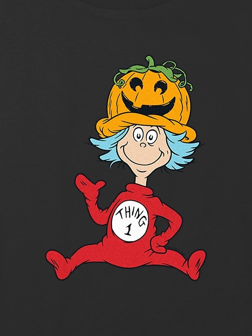 Image number 2 showing, Kids Dr. Seuss Pumpkin Hat Thing 1 Graphic Boxy Crop Tee