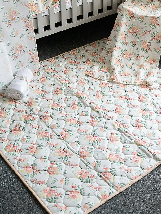 Image number 2 showing, The Gilded Bird Pretty Stems Quilted Playmat