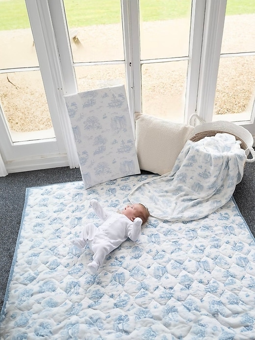 Image number 3 showing, The Gilded Bird Spring Toile Quilted Playmat