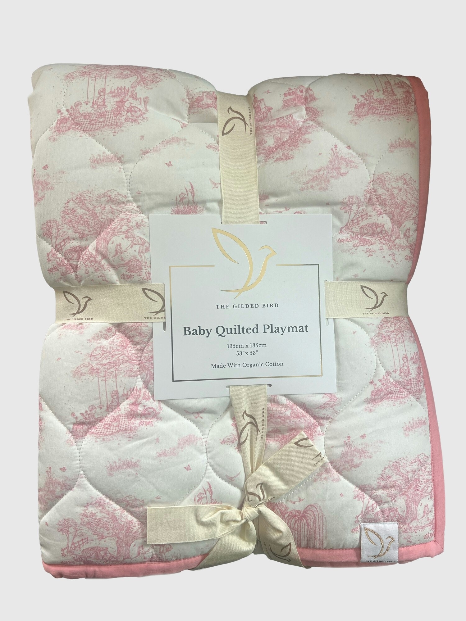 The Gilded Bird Spring Toile Quilted Playmat