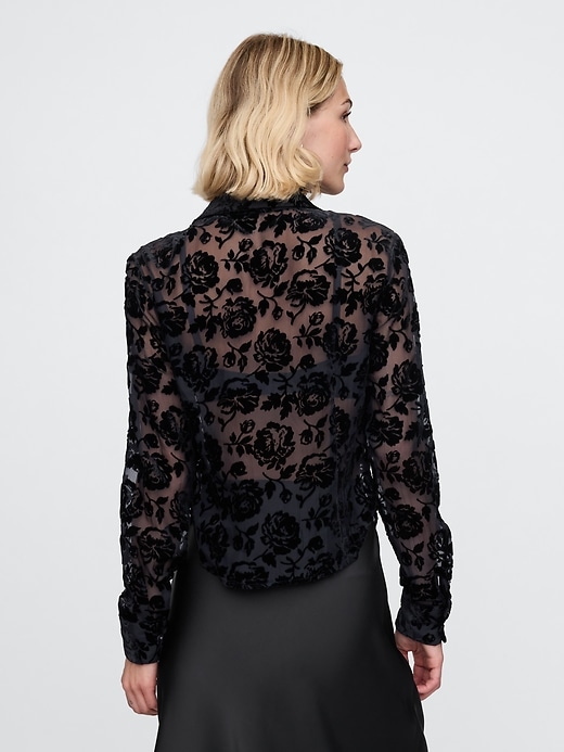 Image number 2 showing, Cropped Velvet Shirt