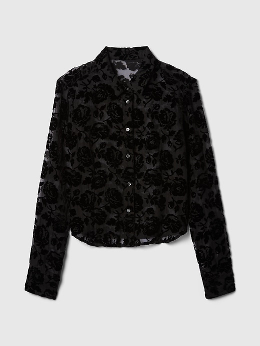 Image number 5 showing, Cropped Velvet Shirt