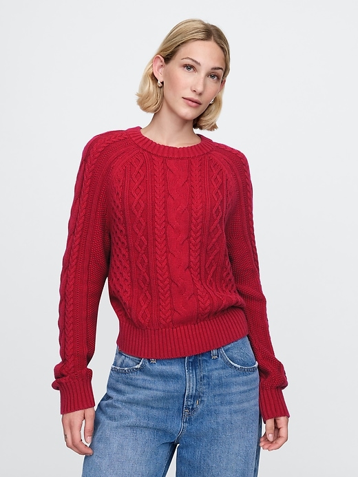 Image number 1 showing, Classic Cable-Knit Sweater