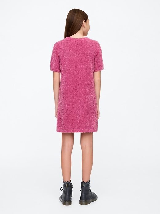 Image number 2 showing, Kids Fuzzy Metallic Sweater Dress