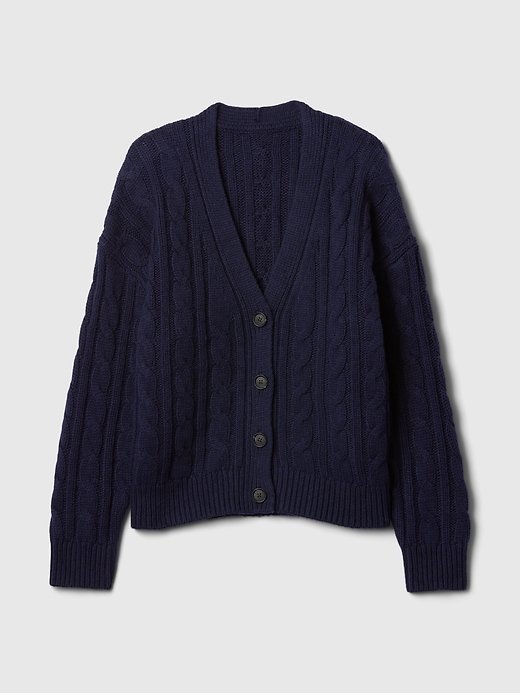 Image number 5 showing, Oversized Cable-Knit Cardigan