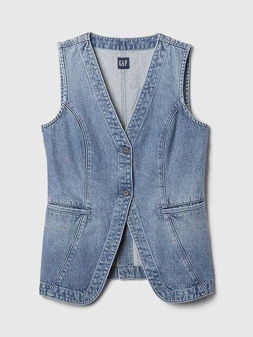 Image number 5 showing, Longline Denim Vest