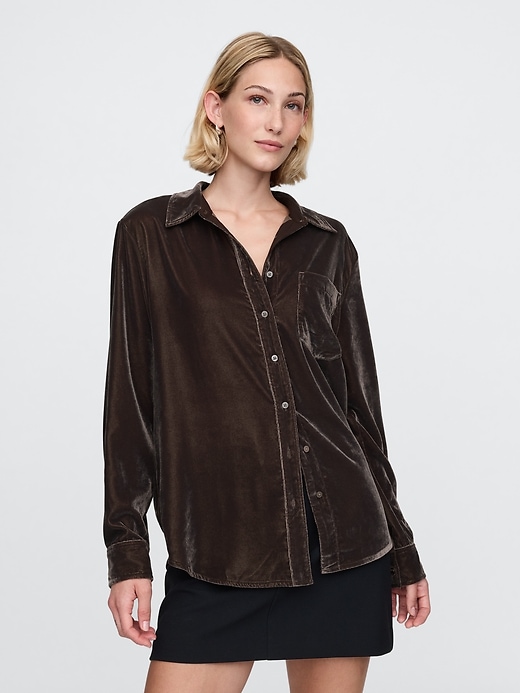 Image number 1 showing, Velvet Relaxed Shirt