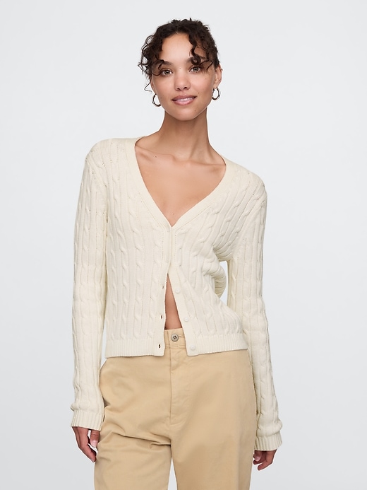 Image number 1 showing, Cable-Knit Cardigan