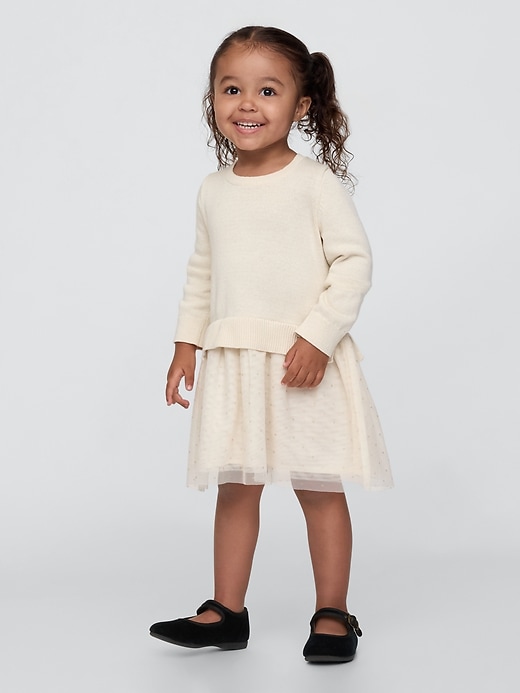 Image number 1 showing, babyGap 2-in-1 Sweater Tulle Dress