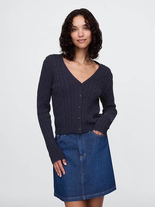 Image number 1 showing, Cable-Knit Cardigan