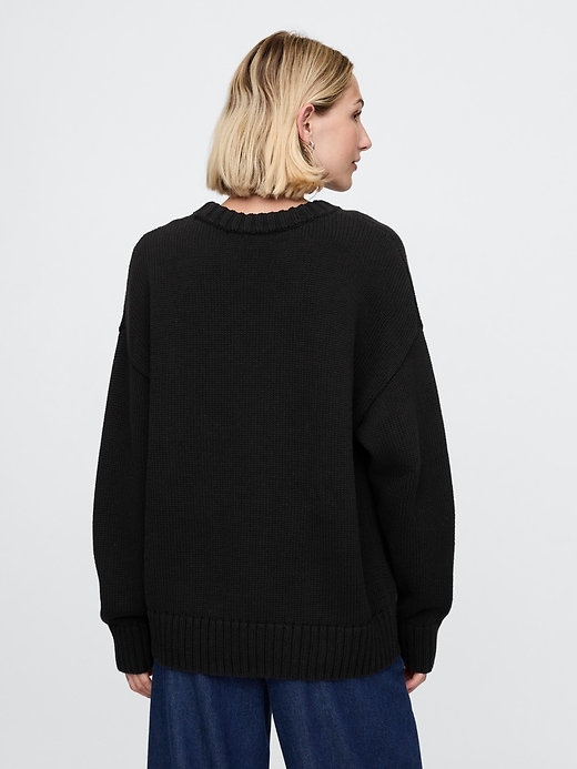 Image number 2 showing, 100% Cotton Oversized Boyfriend Sweater