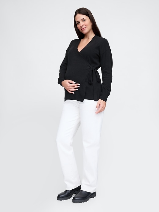 Image number 3 showing, Maternity CashSoft Wrap Sweater