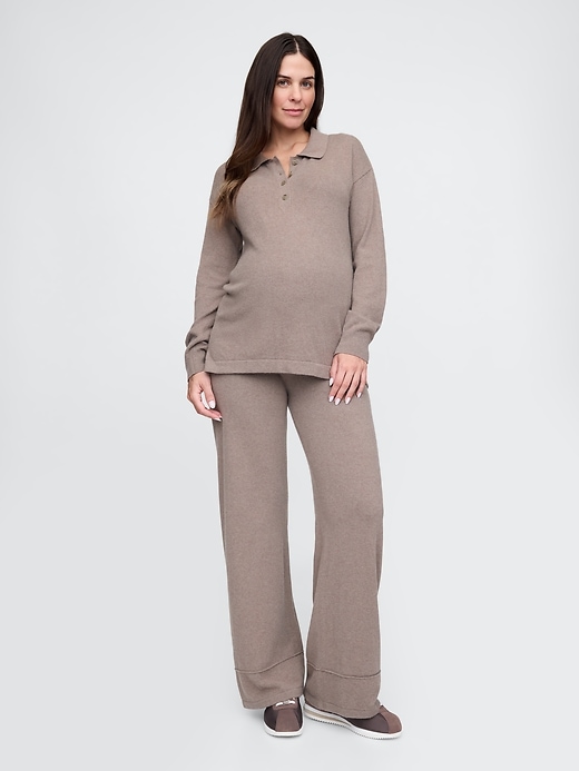 Image number 3 showing, Maternity CashSoft Henley Sweater Polo