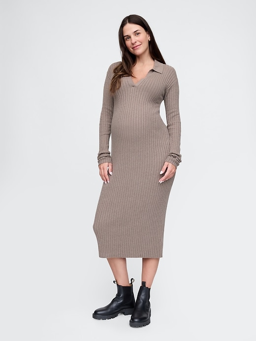 Image number 1 showing, Maternity CashSoft Midi Sweater Dress