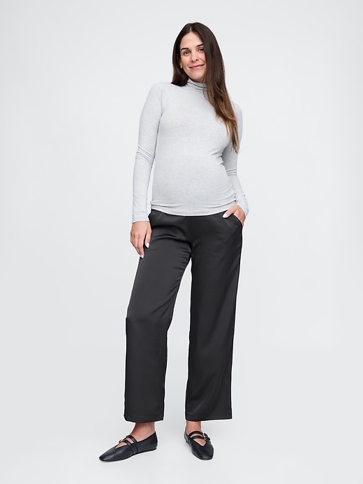 View large product image 1 of 1. Maternity Full Panel Satin Trousers