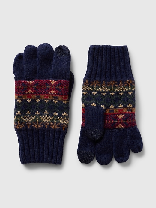 View large product image 1 of 1. Kids CashSoft Fair Isle Gloves