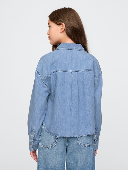 Image number 2 showing, Kids Oversized Denim Shirt