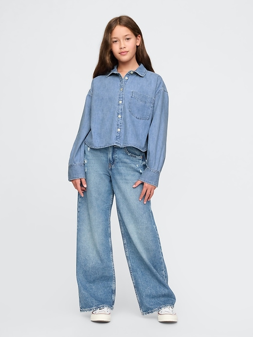 Image number 3 showing, Kids Oversized Denim Shirt