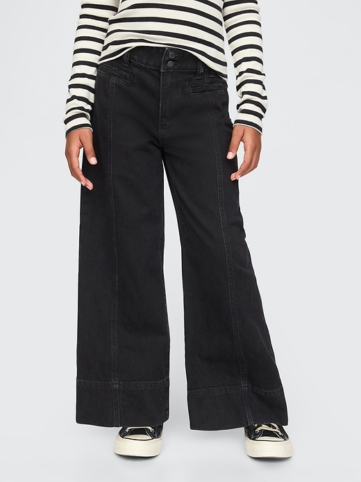 Image number 2 showing, Kids High Rise Stride Wide-Leg Ankle Jeans