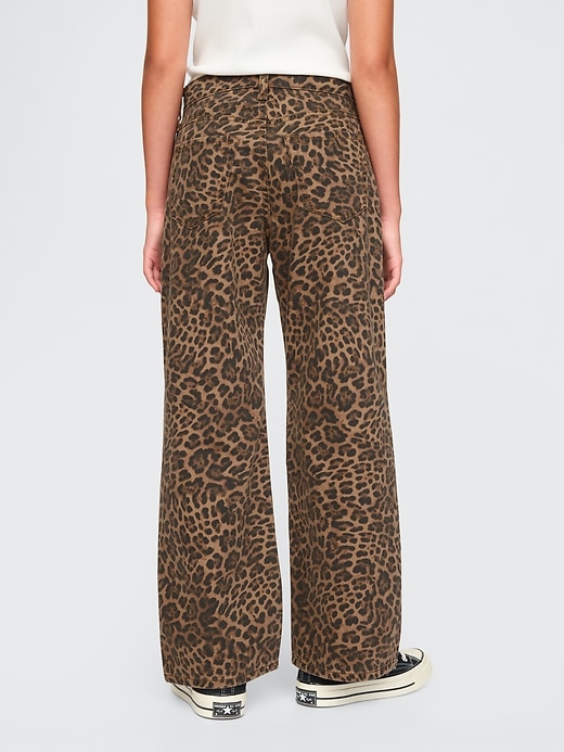 Image number 3 showing, Kids Low Rise Stride Wide-Leg Leopard Jeans