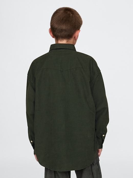 Image number 2 showing, Kids Oversized Corduroy Western Shirt