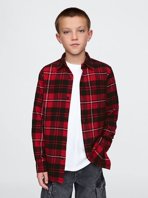 Image number 1 showing, Kids Organic Cotton Flannel Shirt