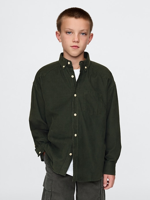 Image number 1 showing, Kids Oversized Corduroy Western Shirt