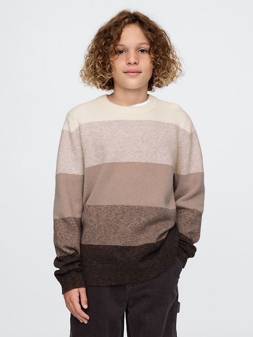 Image number 1 showing, Kids CashSoft Striped Crewneck Sweater