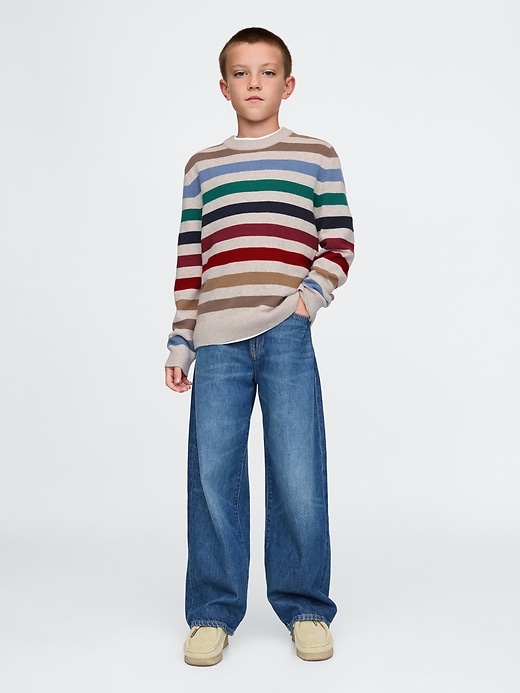 Image number 3 showing, Kids CashSoft Striped Crewneck Sweater