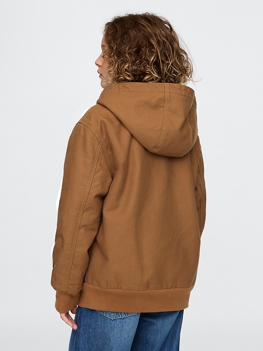 Image number 2 showing, Kids Cozy Canvas Bomber Jacket