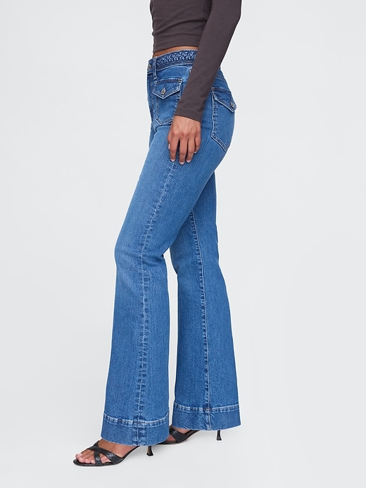 Image number 3 showing, High Rise Braided &#39;70s Flare Jeans