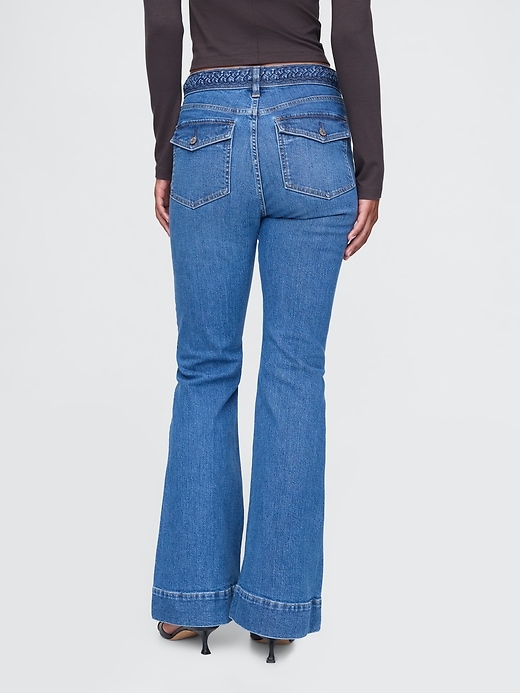 Image number 4 showing, High Rise Braided &#39;70s Flare Jeans