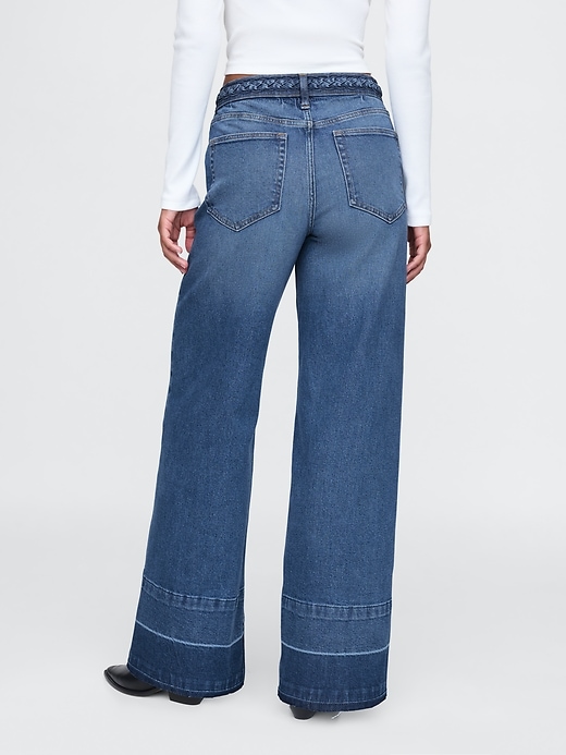 Image number 4 showing, High Rise Stride Seamed Wide-Leg Jeans