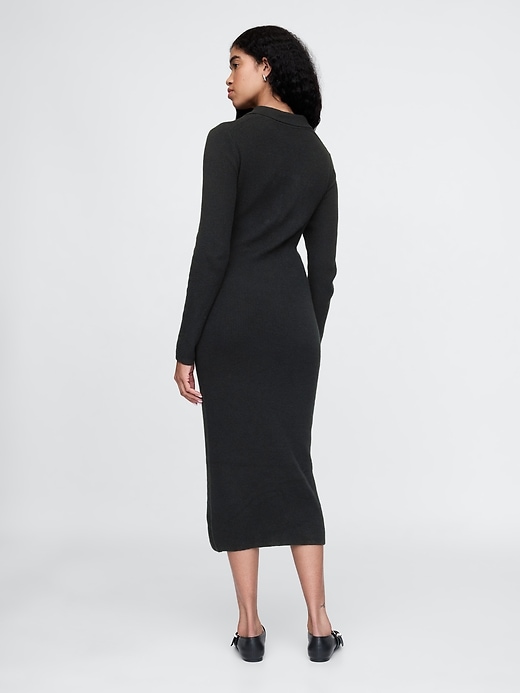 Image number 2 showing, CashSoft Rib Midi Polo Sweater Dress