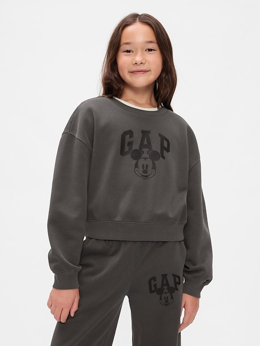 Image number 1 showing, Gap × Disney Kids Vintage Soft Mickey Mouse Logo Cropped Sweatshirt